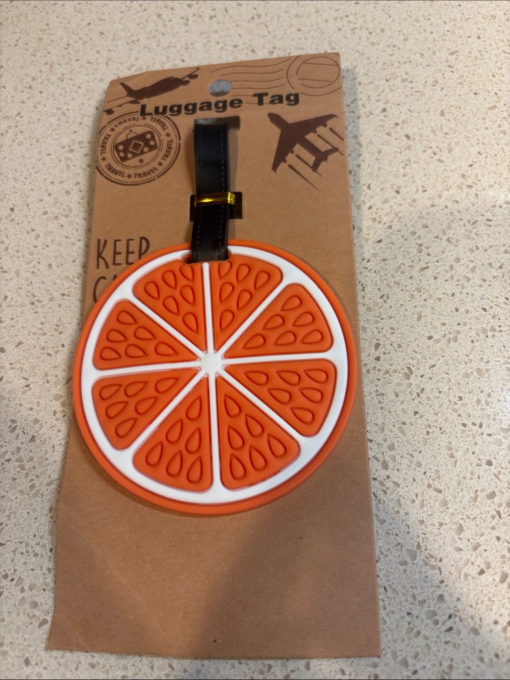 NWT Rubber Orange Slice Luggage Tag